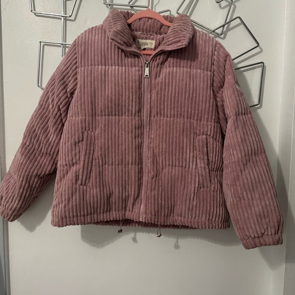 Koolaburra by UGG Short Corduroy Puffer Gorpcore Coat Large Pink Dusty Rose - Picture 3 of 8